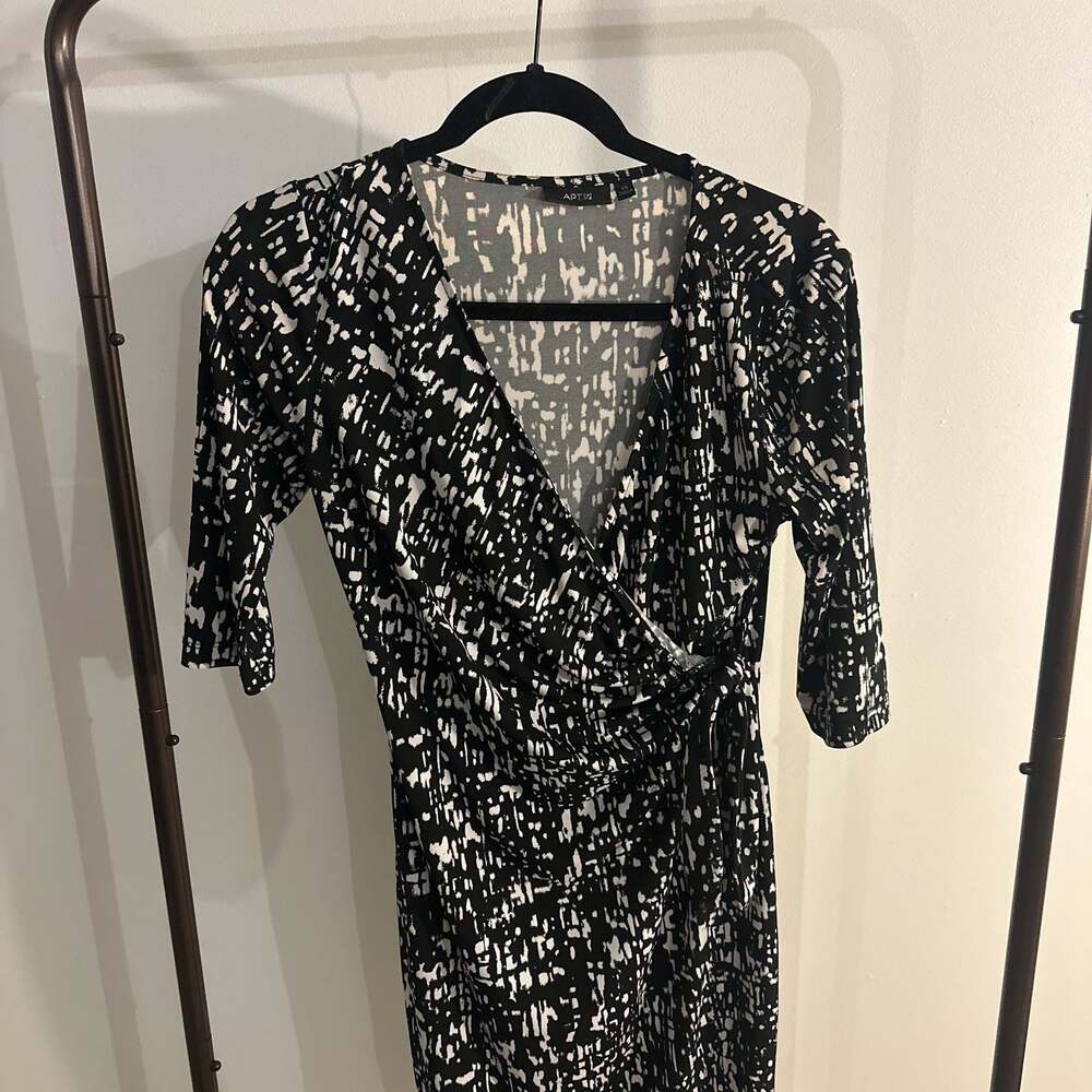 Apt. 9 Black and White Wrap Dress